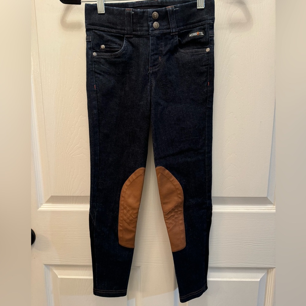 Kerrits Kids Denim knee patch breeches Size S